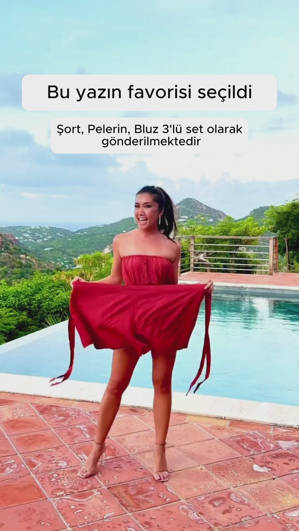 Şort Pelerin 3'lü Set